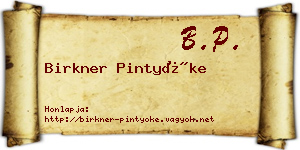 Birkner Pintyőke névjegykártya